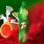 Mascot Fido Dido plays a traditional dhak drum. He stands next to a bottle of 7Up, which has been designed with festive Indian motifs. The image if clouded in a puff of red powder.
